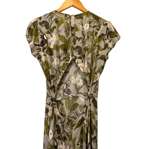 Reformation Rare Tropical Bird-Print Maxi Dress Size 8 Wedding Vacay GardenParty - Picture 7 of 11